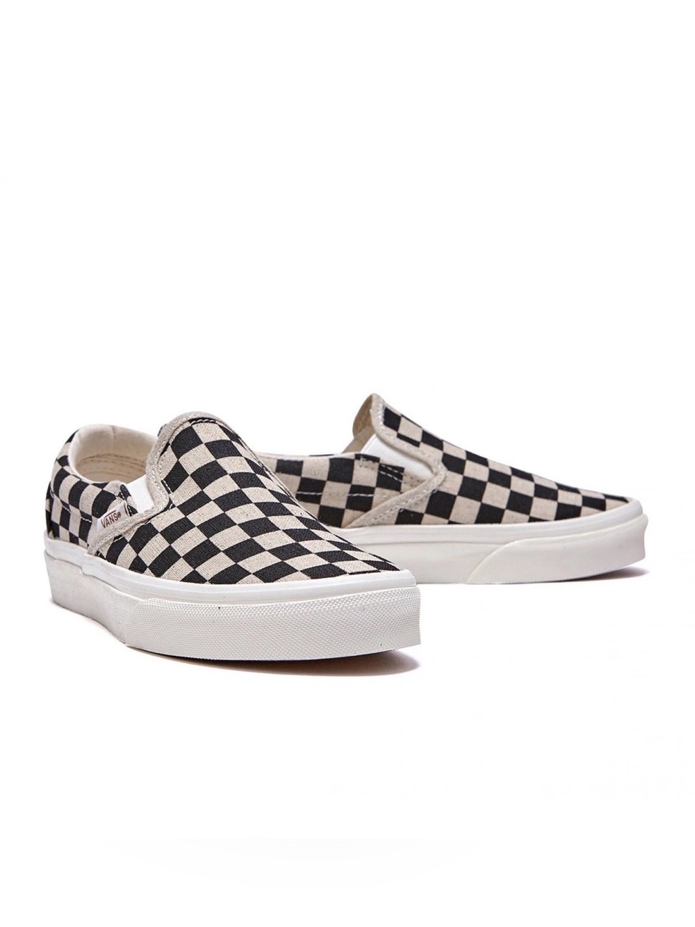 New Vans Classic Slip-On "Eco Theory - Black White Checkerboard men size 7.5w
